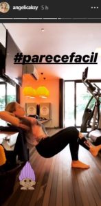 Loira aparece concentrada fazendo exercícios físicos (Reprodução/ Instagram)