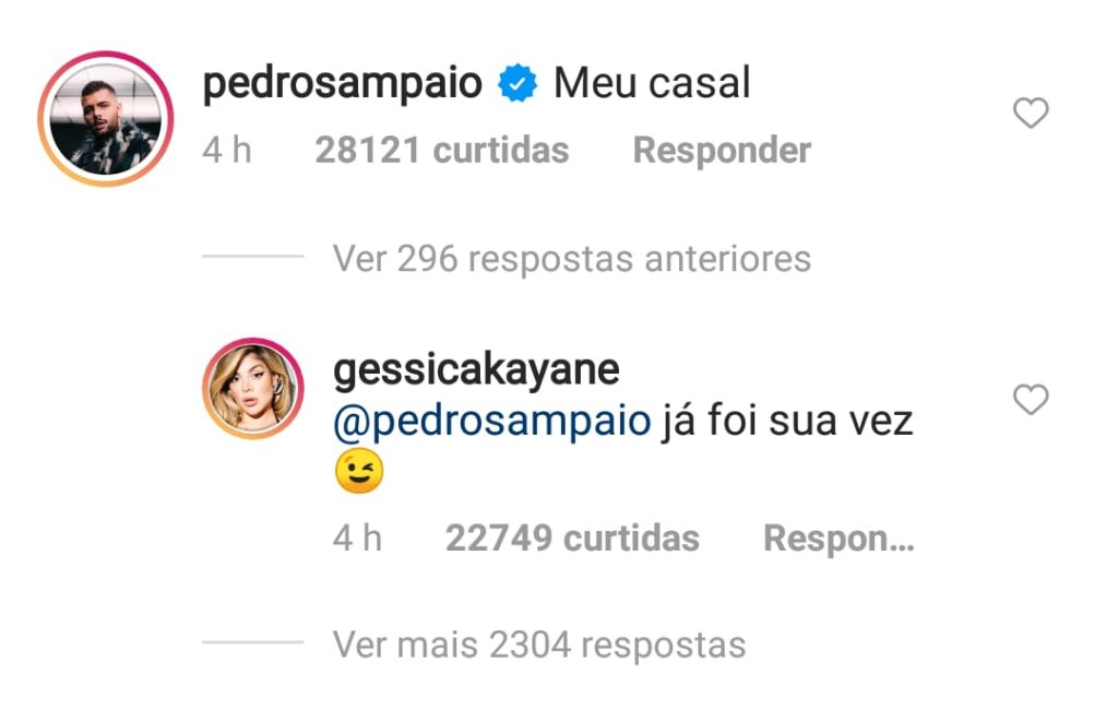 Pedro Sampaio comenta vídeo de Gkay com Rezende (Foto: Reprodução/Instagram)