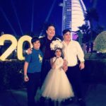 Faustão com os filhos em Dubai, nos Emirados Árabes