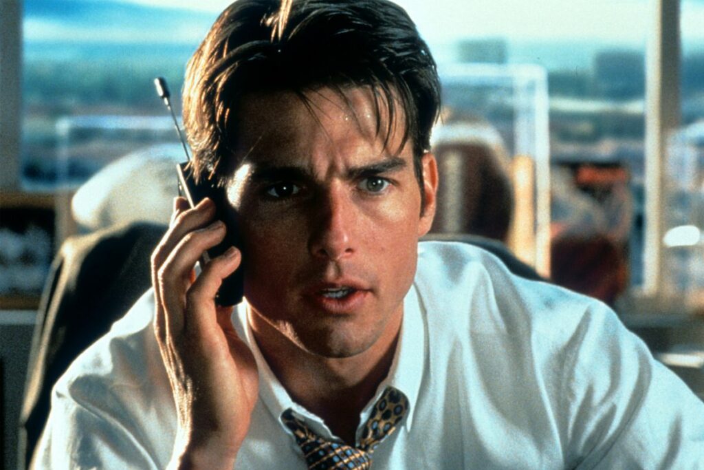 Tom Cruise numa cena de Jerry Maguire, A Grande Virda