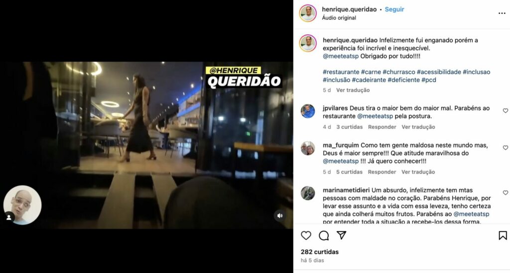 Reprodução Instagram Henrique Queridão - Clique e assista o vídeo completo